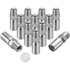 12 Pack 1/2″ NPTF Hydraulic Hose End Fittings, 3/8″ I.D. Hose x 1/2″ NPTF Male