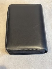 Vintage Enzo Baglioni Planner Binder Wallet With Pages Black Y2K Full Zip *READ*