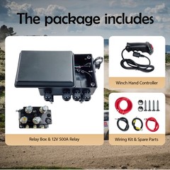 12V 8000lb Winch Solenoid Contactor Relay kit w/Control Box 4 Pre-Wired Cables