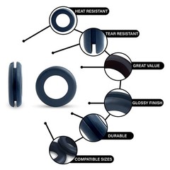 125PCS Black Rubber Grommet Firewall Hole Plug Set Electrical Wiring Gasket