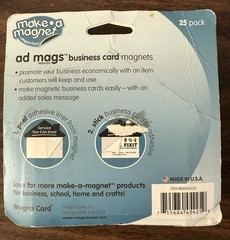 Make a Magnet Self-adhesive Peel-and-Stick Business Card Magnets 25ct USA NOS