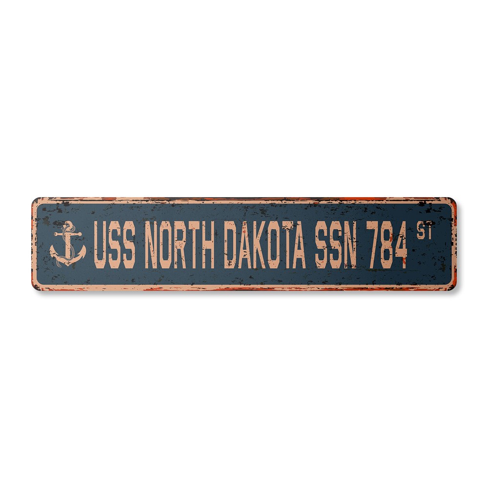 USS NORTH DAKOTA SSN 784 Vintage Street Sign us navy ship veteran sailor rustic