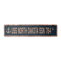 USS NORTH DAKOTA SSN 784 Vintage Street Sign us navy ship veteran sailor rustic