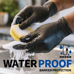Supmedic Disposable Nitrile Gloves, Chemical X-Large, X-large (Black)