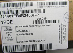 400′ Corning Fiber Patch Cables Singlemode, OptiTap® to SC/APC 434401EB4R2400F-P