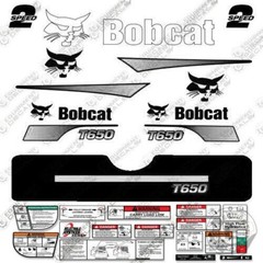 Fits Bobcat T650 Decal Kit Skid Steer – (Curved Stripes) – CUSTOM LIGHT GREY!