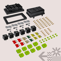 12V Fuse Relay Box 6 Slot Waterproof ATC ATO 5 Pin Bosch Holder Kit