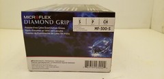 ANSELL MF-300-S MICROFLEX DIAMOND GRIP DISPOSABLE LATEX GLOVES, SMALL 100 CT NIB