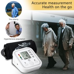 Automatic Upper Arm Blood Pressure Monitor Pulse Meter BP Machine Voice Talking