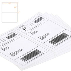 100-1000 Rounded 8.5″x5.5″ Shipping Labels Half Sheet Self Adhesive 2 Per Sheet