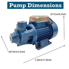 1HP Clear Water Pump Electric Transfer Centrifugal Bio Diesel Pond Pool Farm US
