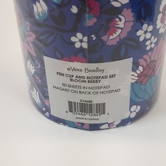 Vera Bradley Desk Accessories Set Bloom Berry Notebook Dry Erase Board Cup