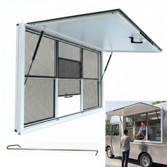 60×36″ Concession Stand Serving Window Food Truck Service Awning 4-Screen Window