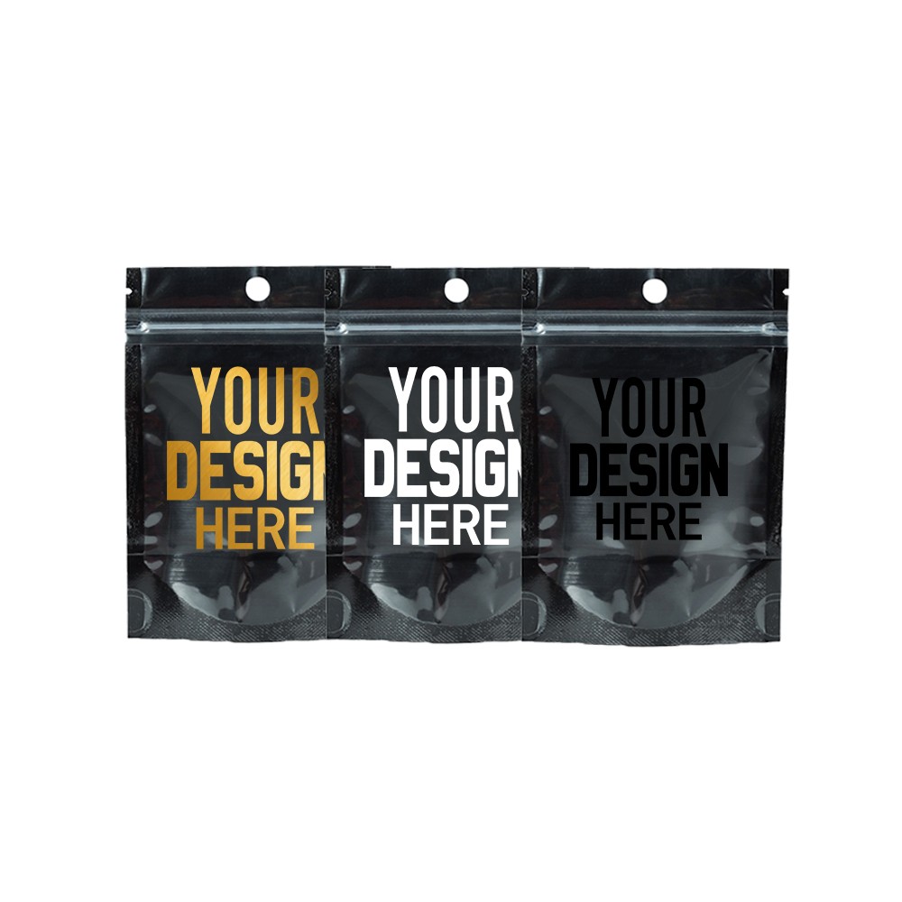 Clear Front Multi Color Small Foil Zip Pouch Custom Storage Candy Pouch Stand Up