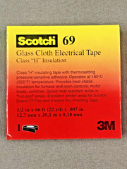 (1) 3M Scotch 69 Glass Cloth Electrical Tape Class H Insulation 1/2″ x 66 ft.