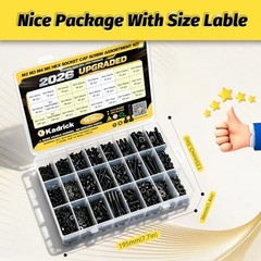 Metric Socket Head Cap Screw Assortment Kit 1830 pcs Black Zinc Plated