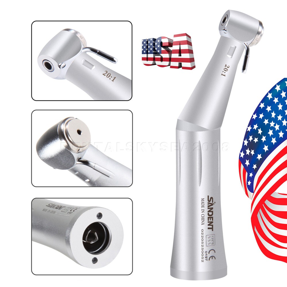 NSK style SG20 Dental Implant 20:1 Contra Angle Low Speed Handpiece Push SANDENT