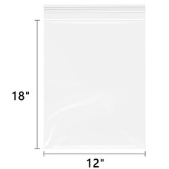 WEPOLY – 12″ x 18″(200 Count) Large Zip Plastic Poly Bags – 2 Mil Clear Reclo…