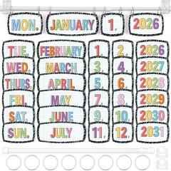 59 PCS Composition Notebooks Flip Calendar Bulletin Board Set 20262034 ORings