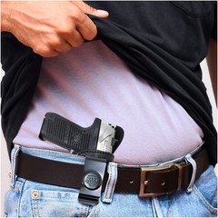 Black Leather Inside The Waistband Holster. Right Hand IWB Concealed Gun Hols…