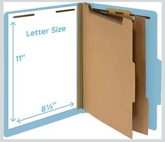 Blue Summit Supplies 30 Letter Size Light Blue Classification Folders, 2…
