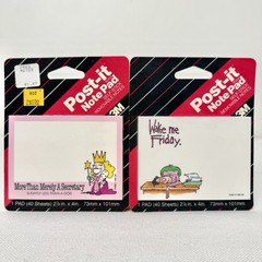 Vintage 1980s Post-It Note Pads Gag Gift Funny 80 Sheets Total Lot Of 2 New