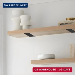 Floating Shelf Brackets,2 Pack Heavy Duty L Brackets for Shelves, 6 Inch Black S