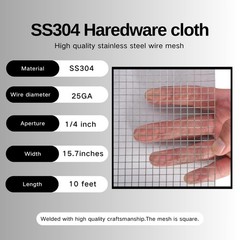 SS304 Stainless Steel 1/4 Hardware Cloth,Stainless Steel Wire Mesh Screen