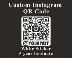 CUSTOM Instagram QR Code Labels Printed 1″ – 12″ (choose size) (Vinyl Stickers)