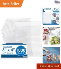 Heavy-Duty 3″ x 4″ Clear Zip Bags – 1000 Pack, Water-Resistant Storage Solutions