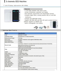 US Warehouse 7 Inch Touch Screen 3 Channels 12 Leads ECG EKG Machine