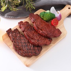 DOYIFUN 2 Pcs Fake Steak Artificial Cooked 5.9 x 2.8 x 0.6 inches, Brown