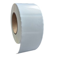 3.25″ x 7″ x 300 Labels, White Gloss BOPP Roll Inkjet Labels, 3″ Core, Blank