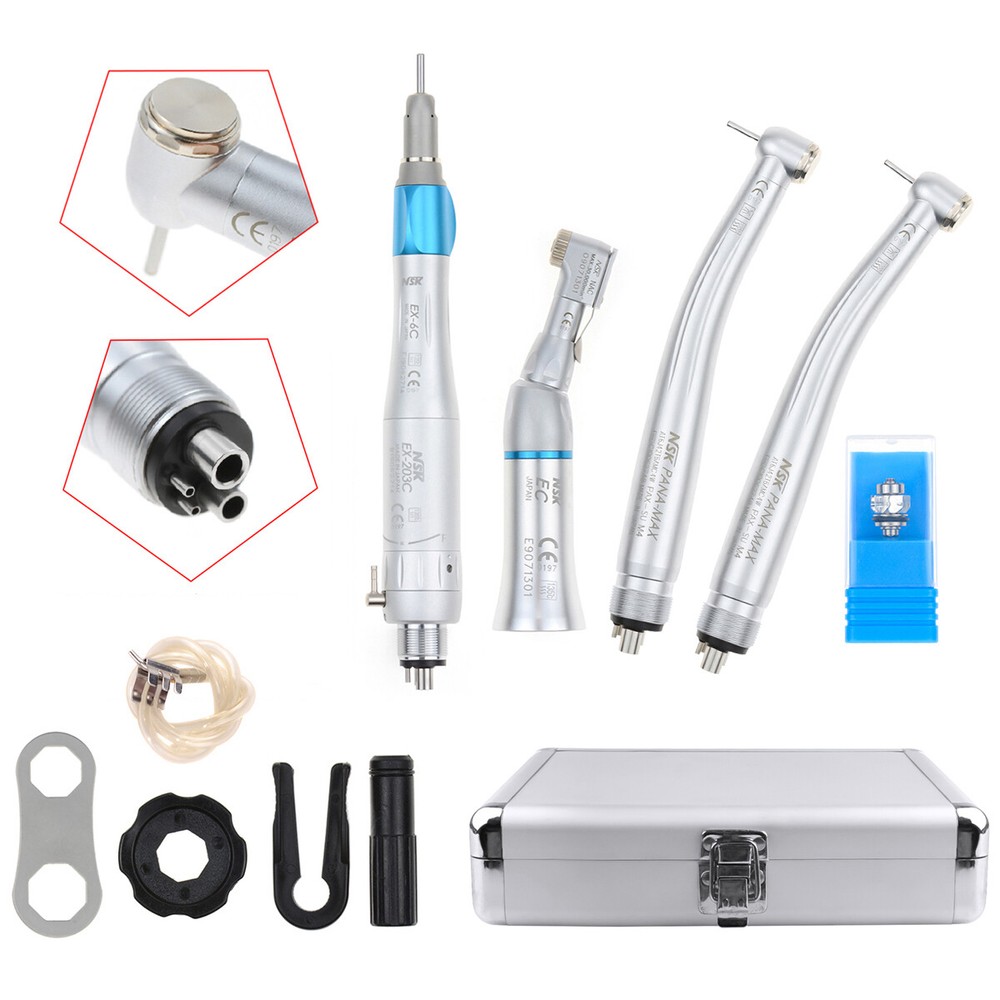 NSK Type Dental PANA MAX PUSH High Speed Handpiece+Low Speed EX203C+AL-BOX 4H CE