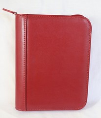 Franklin Covey Classic Red Soft Leather Zip Around Ring Binder Planner 8.5″ NEW