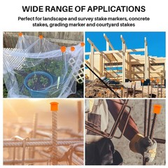 Rebar Caps – 60Pcs Orange Mushroom Safety Cover for T-Posts, Building Co…