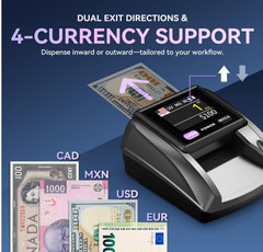Comprobador de billetes con pantalla digital 3″ para USD EUR CAD MXN