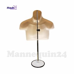 1 Set Male & Female Torso Mannequins Flesh Dress Form with 2 Stands & 2 Hangers