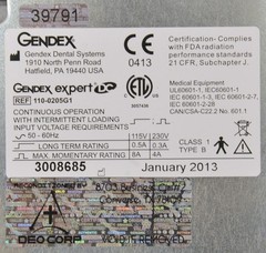 Gendex Expert DC Dental Intraoral Master Control System 110-0205G1