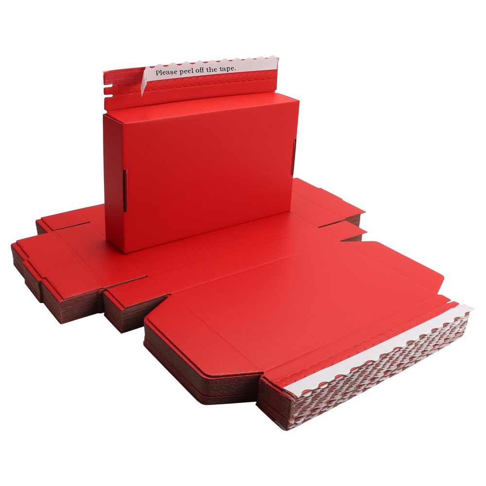10.5×6.3×2 Inch Red Shipping Packaging Hard Corrugated Cardboard Gift Box
