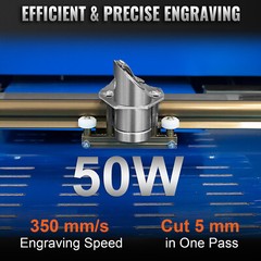50W CO2 Laser Engraving Machines Laser Engraving 300*200mm 1-350 mm/s Kit Tools