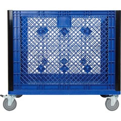 Vented Wall Bulk Container with Casters 39-1/4″L x 31-1/2″W x 29″H Blue