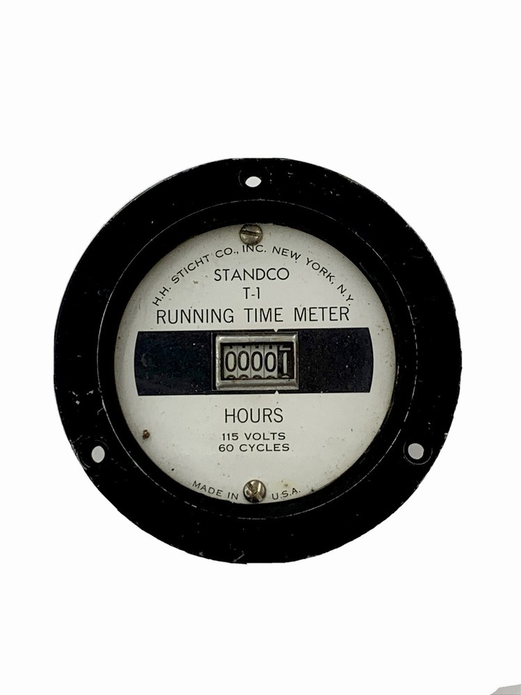 H.H. Sticht Co. STANDCO T-30 RUNNING TIME METER 115V, 60 CYCLE, 3 1/2” Zero Hrs.