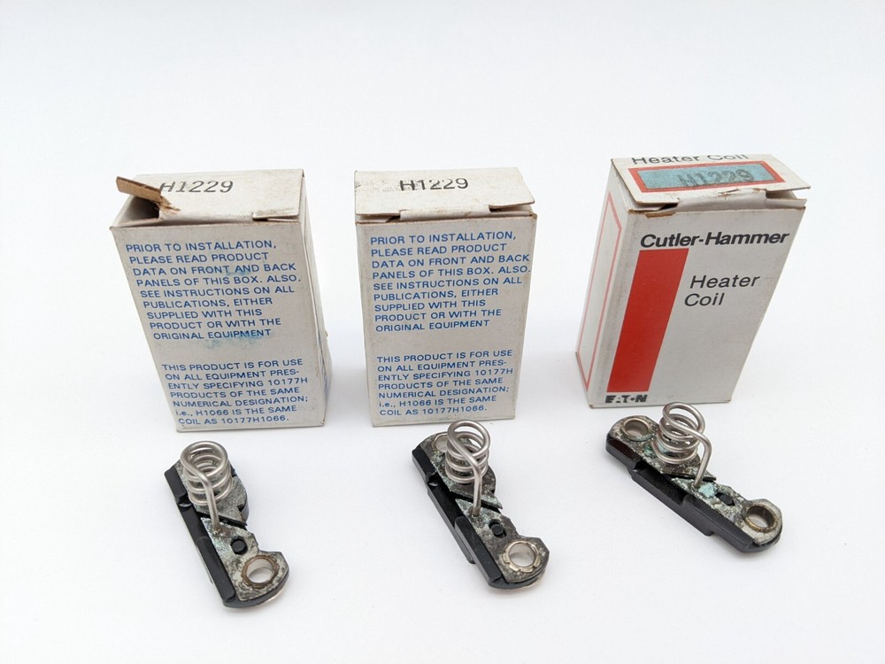 3 Piece Set Cutler Hammer H1229 Heater Coil 3 Pole Starter Accessory Service NOS