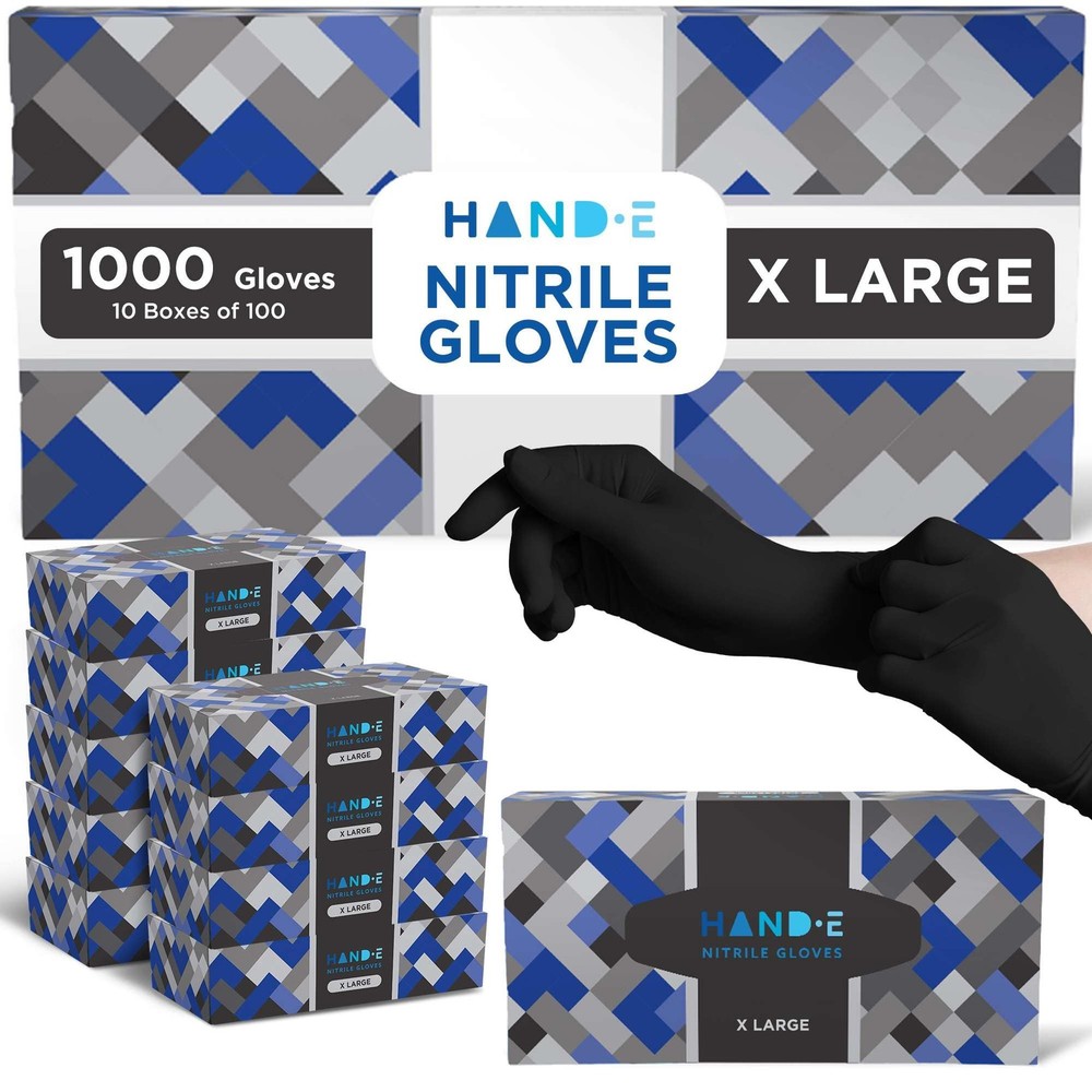Black Nitrile Disposable Gloves Latex Free Bbq Tattoo Hair Dye Cooking Mechanic