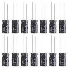 100Uf 35V 6X12Mm Electrolytic Capacitor 100 UF MFD 35 Volt 0.24X0.47In Aluminum