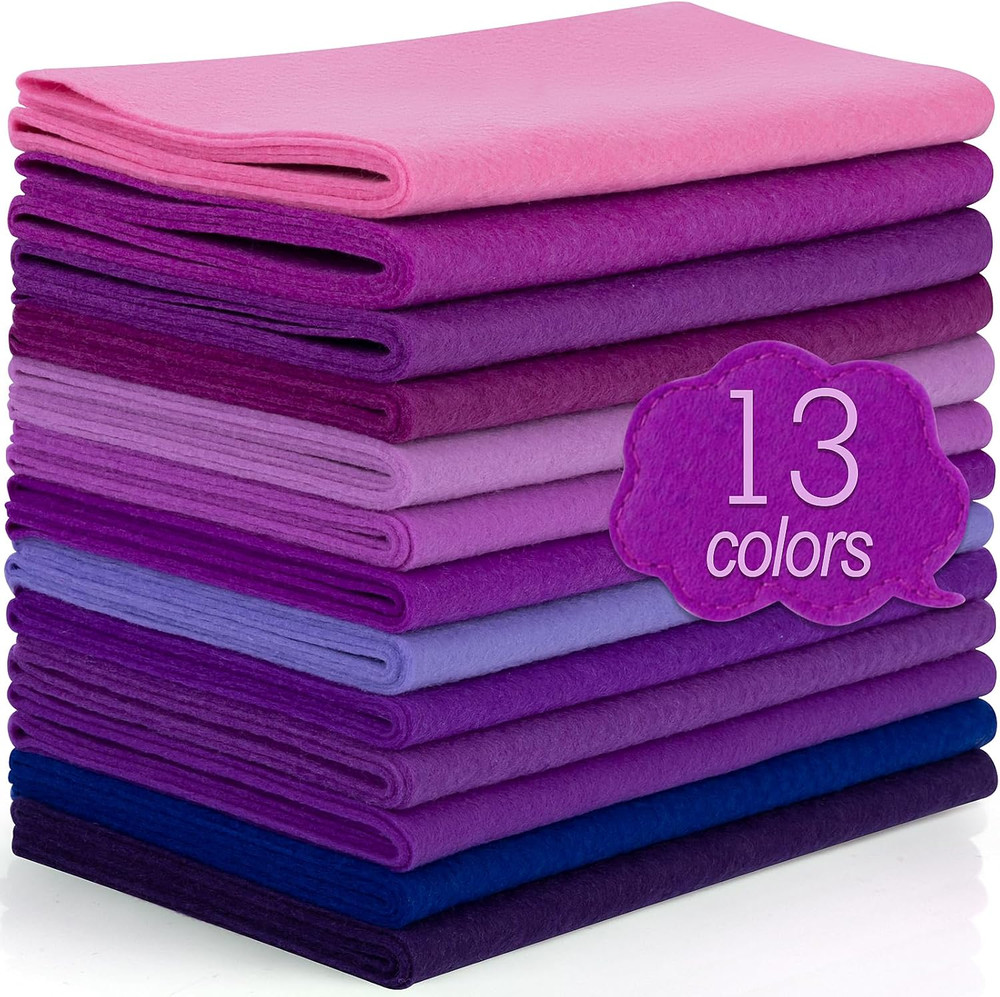 13 Rolls 8″X35″ 1.4Mm Thick Soft Felt Fabric Sheet 13 Assorted Purple Series Col