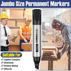Fuutreo 10 Pack Jumbo Permanent Markers Bulk Large Chisel Tip Permanent Markers