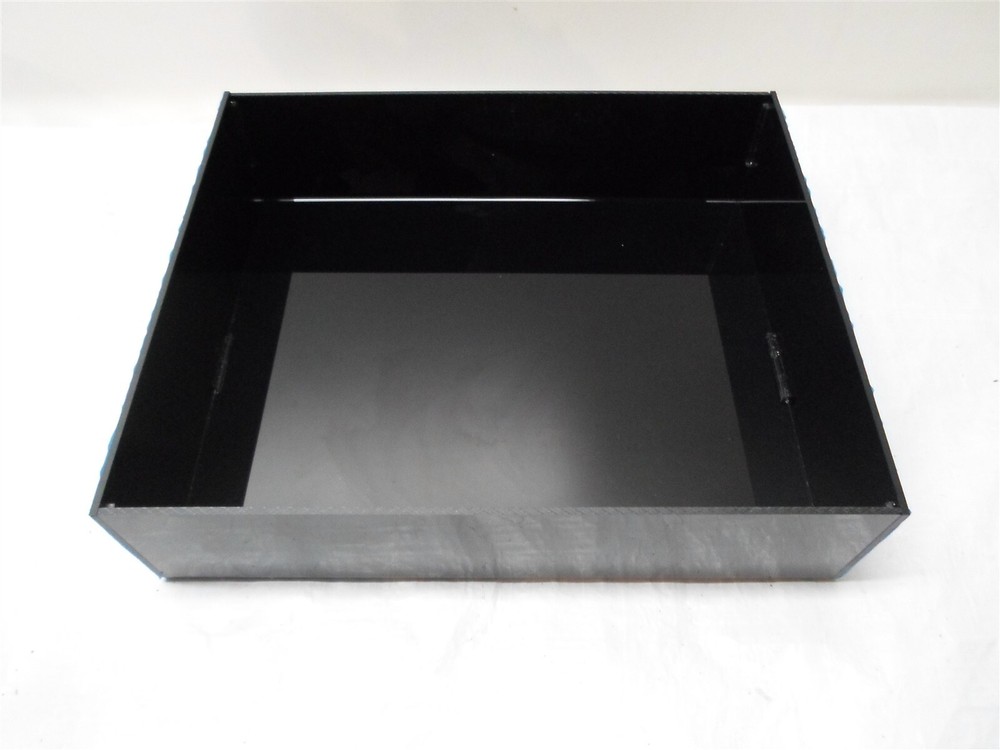 Hubert Part No. 24622: Modular Cube Acrylic Riser 12″L x 9.75″W x 3″H Black