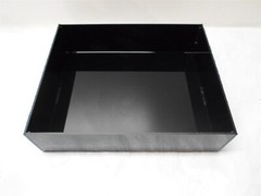 Hubert Part No. 24622: Modular Cube Acrylic Riser 12″L x 9.75″W x 3″H Black
